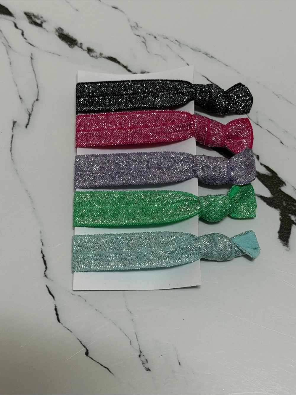Handmade Sparkle Elastic Hair Ties - Multicolor Set